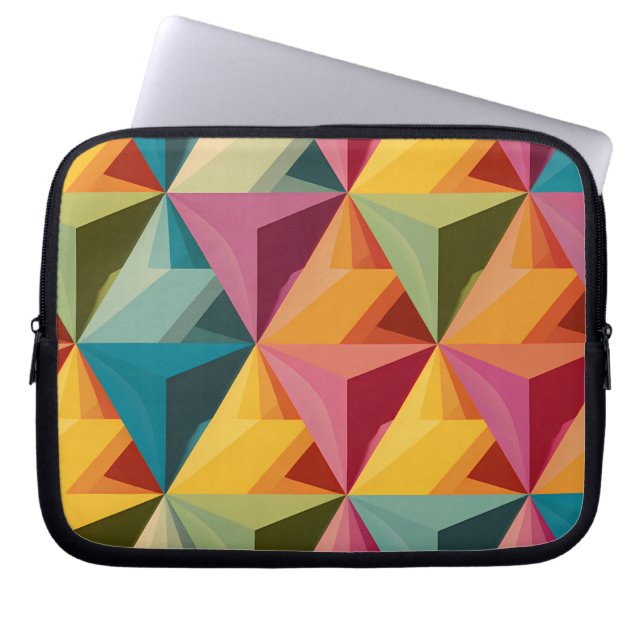 Fet geometrisk triangelmönster  laptop fodral (Framsidan)