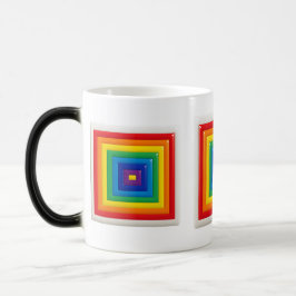 Fet geometriskt färgblock magisk mugg