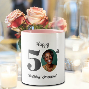 Fet Glad 50-årsdag Foto Två-Tonad Mugg
