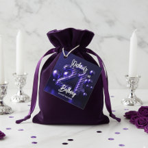 Fet Glam Lila Metallisk Randig 21-årsdag