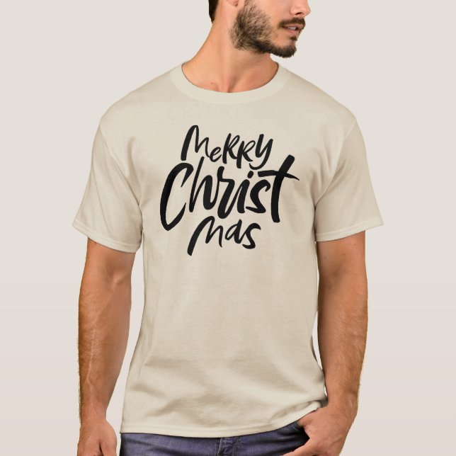 Fet God jul Motto Lettering Religiösa Tee Shirt (Framsida)