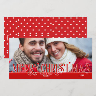 Fet God jul-text med Namn-foto i familjen Julkort
