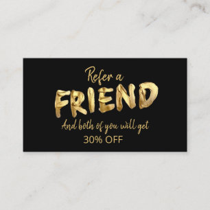 Fet Gold Referera En Vän Stylish Referral Card Visitkort