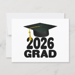 Fet Grad Cap-klass 2026 Studenten Vykort