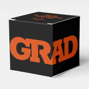 Fet GRAD-Orange och svart Studentfest Presentaskar