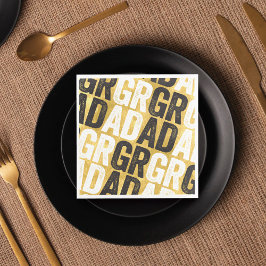 Fet GRAD-typografi Guld Examensfest Papper Pappersservett