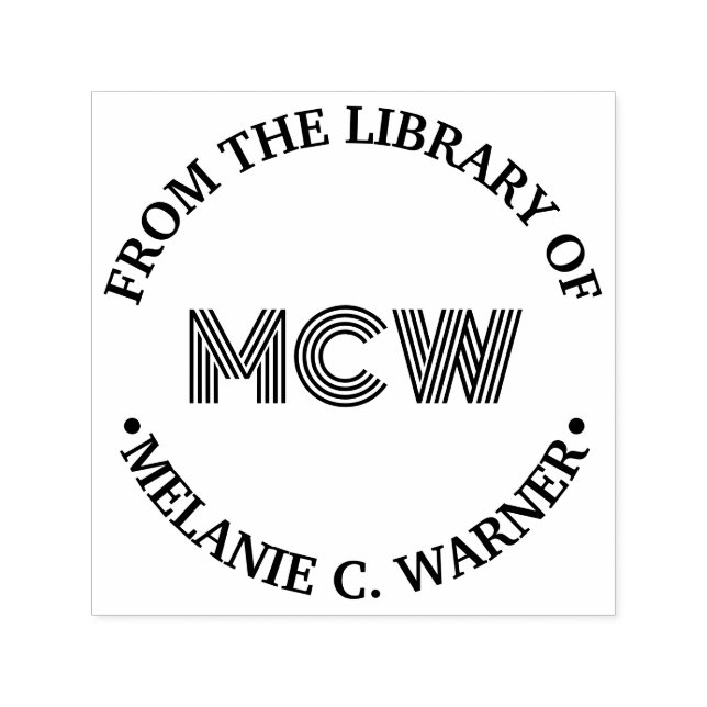 Fet grafik 3 Inledande Bibliotek Bok Namn Självfärgande Stämpel (Design)