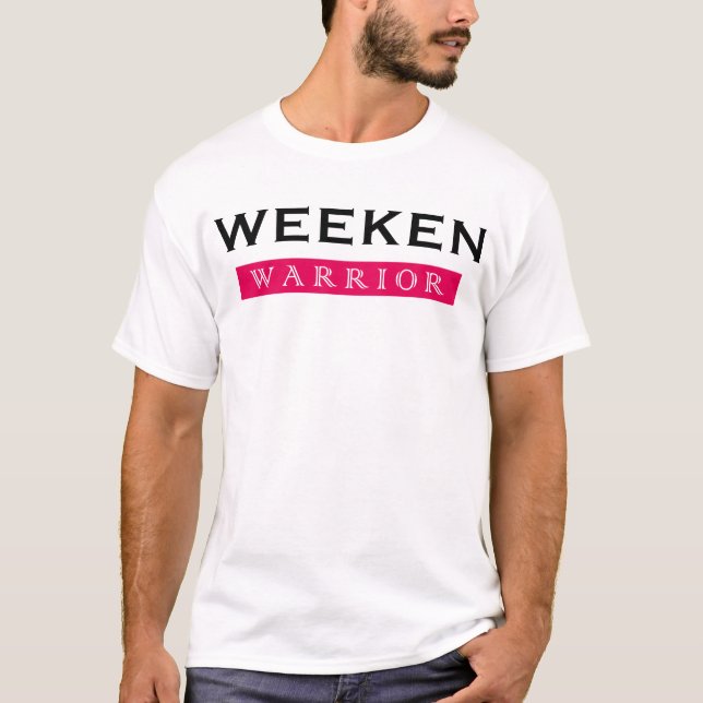 Fet Grafikdesign för Krigare Text med Fuchsia T Shirt (Framsida)