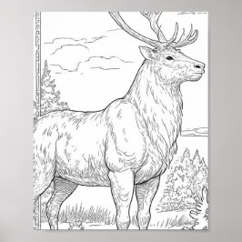 Fet grafisk design i platt färg: Muskulös ren Poster