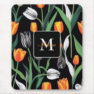 Fet grafisk konstnärlig tulipp musmatta
