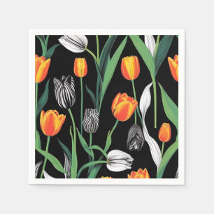 Fet grafisk konstnärlig tulipp pappersservett