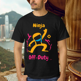 Fet grafisk popkonst i neonstil för lediga ninjor t shirt