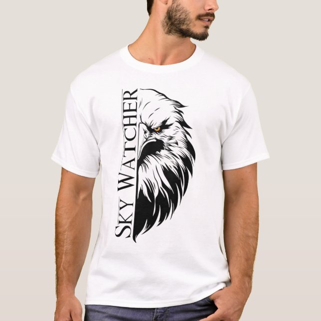 Fet grafisk T-shirt med rovfågel (Framsida)