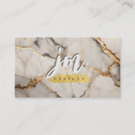 Fet Grått och Guld Marble Modern Affärskort Visitkort