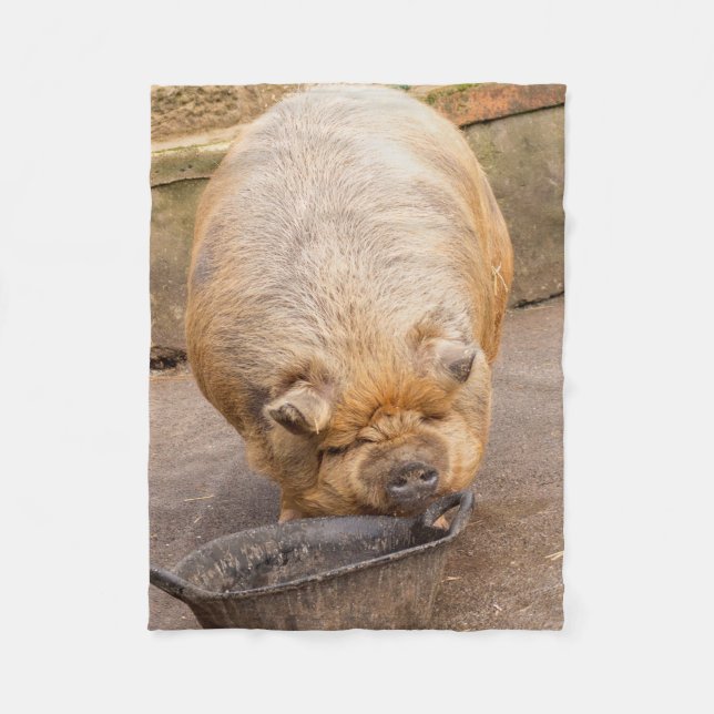 Fet gris fleecefilt (Framsidan)