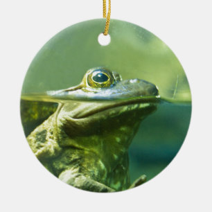 Fet groda julgransprydnad keramik