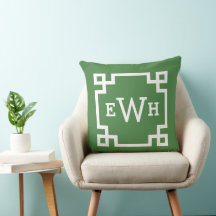 Fet grön grekisk nyckelmonogram initial