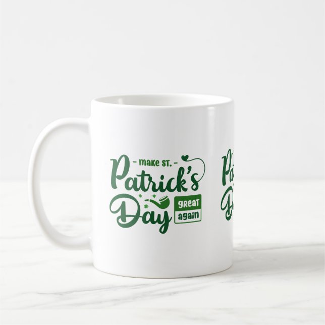 Fet grön irländsk citat St Patricks-mugg Kaffemugg (Vänster)