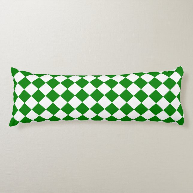 Fet grön och vit Chevron-mönster 20" x 54" Kroppskudde (Framsidan)