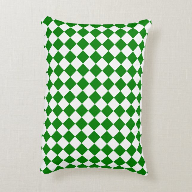 Fet grön och vit pilmönster 12" x 16" prydnadskudde (Baksidan(Vertikal))