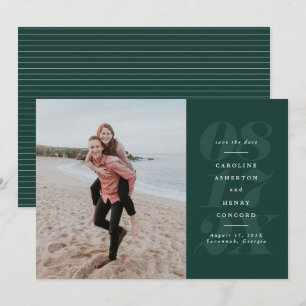 Fet grön typografi elegant foto spara datumet