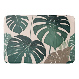 Fet Grönt Monstera Löv Tropical Jungle Badrumsmatta