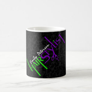 Fet Grönt- och Lila-textdesign Kaffemugg
