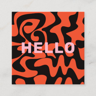 Fet Groovy Black Rust Orange Bright Rosa Fyrkantigt Visitkort