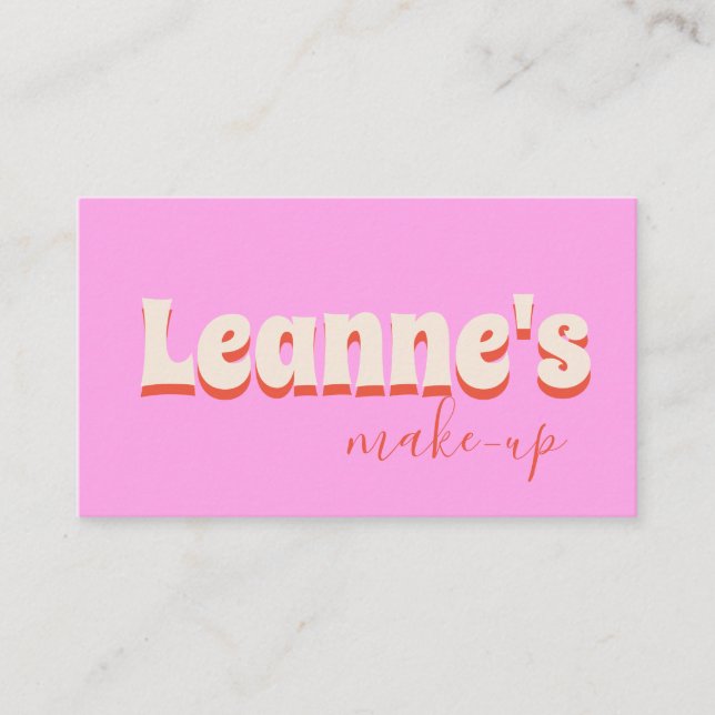 Fet Groovy Makeup Salong Naglar Trendigt  Visitkort (Framsida)