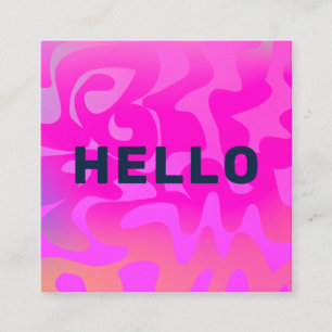 Fet Groovy Navy Hej Shock rosa Bright Square Fyrkantigt Visitkort
