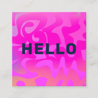 Fet Groovy Navy Hej Shock rosa Bright Square Fyrkantigt Visitkort