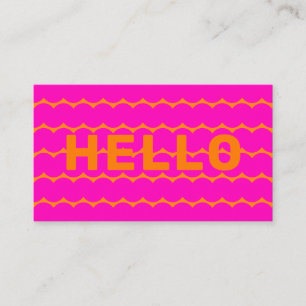 Fet Groovy Squiggles Bright Orange Shock rosa Hej Visitkort