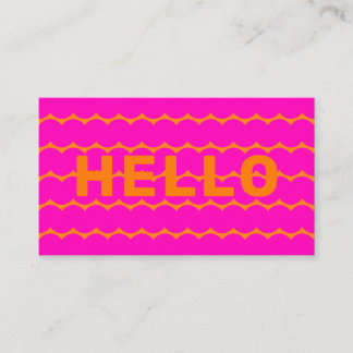 Fet Groovy Squiggles Bright Orange Shock rosa Hej Visitkort