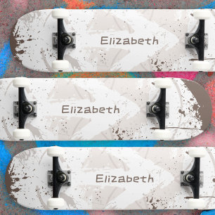 Fet Grunge Pil Kräm Brun Stänk Mini Skateboard Bräda 18,5 Cm