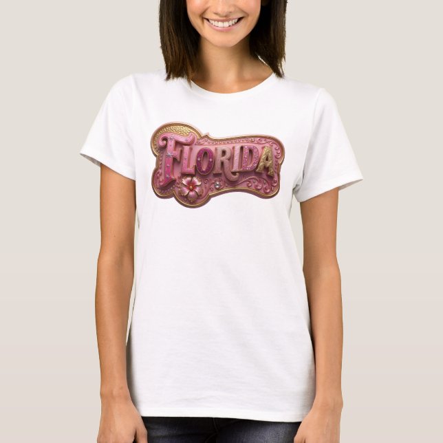 Fet gul FLORIDA Statement T-shirt (Framsida)