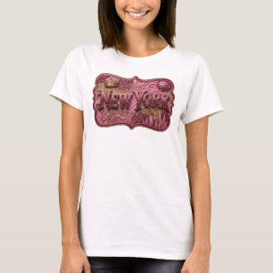 Fet gul NEW YORK Grafisk T-shirt
