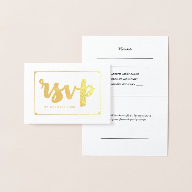 Fet Guld Hand-lettrerad OSA Folierat Kort (Display)