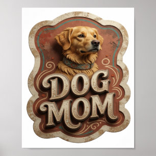 Fet Guld HUND MAMMA Poster