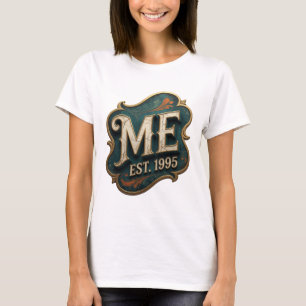 Fet Guld ME EST 1995 3D Textkonst T Shirt