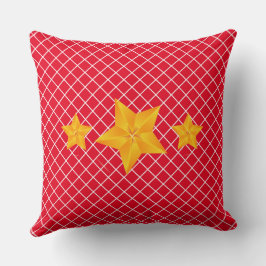 Fet Guld Stars/Röda Rand Dekorativ kudde