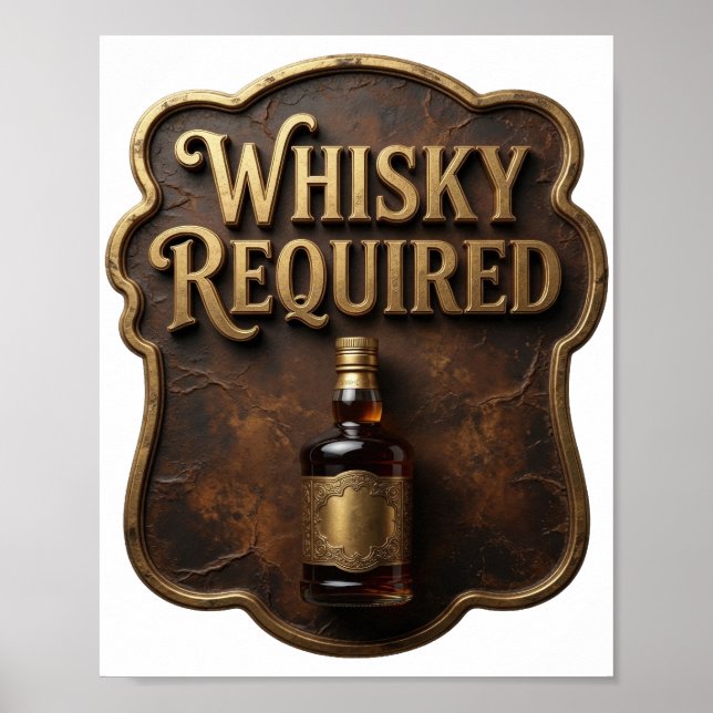 Fet Guld WHISKY KRÄVS Tryck (Framsidan)