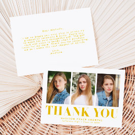 Fet Gult 3 Photo Studenten Tack Kort