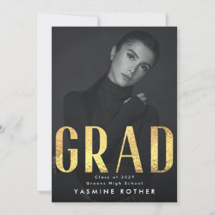 Fet Gult Gold Foil Contemporary GRAD Photo Meddelande