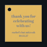 Fet Gult Grått Anpassningsbar  Bat mitzvah Tack Gåvor Etiketter<br><div class="desc">Denna personlig Bat mitzvah favärde är designad i en fet senap-gult med minimalistisk grått-typografi, vilket ger en modern och snyggt pekning till händelsenätare. Med ett hjärtligt "tack för att du firar med oss!"-meddelande anpassas märkrn ytterligare med namn på den Bat mitzvah firandet och evenemangsdatumet. Perfekten för att ansluta sig till...</div>