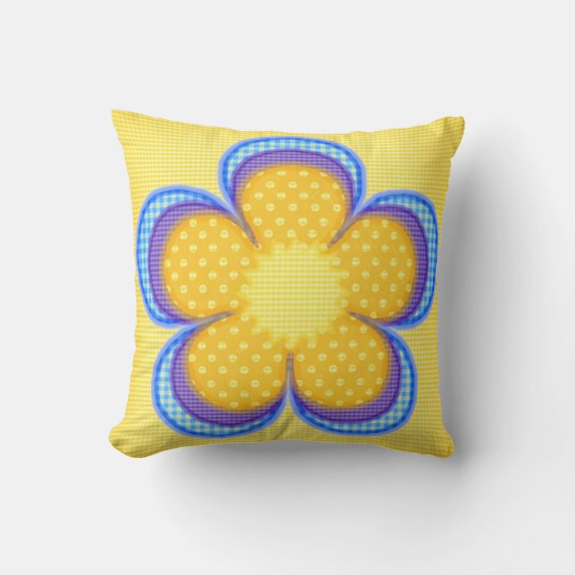 Fet Gult med Polkadots Pillows Kudde (Framsida)