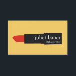 Fet Gult Modern Makeup Artist Lipstick Beauty Visitkort<br><div class="desc">Lipstick på gultens bakgrund.</div>