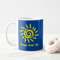 Fet Gult Sol om blå Anpassningsbar Souvenir Mugg