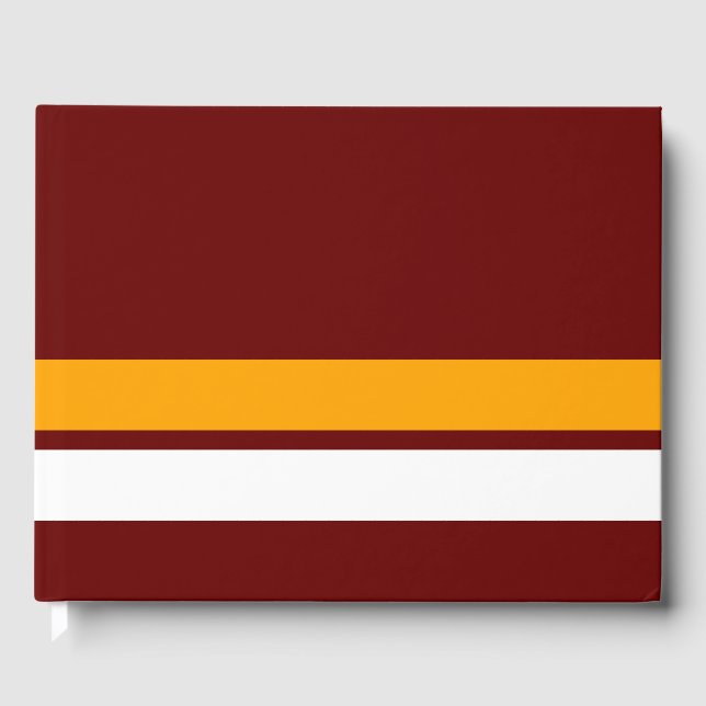 Fet Gult Vit Kant Tävla Rand på Deep Red Gästböcker (Framsida)