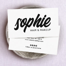 Fet handskriven penselskript svart vit skönhet visitkort