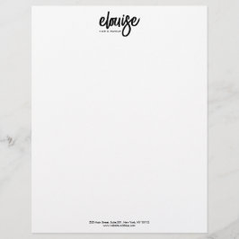 Fet handskrivet penselskript brevhuvud